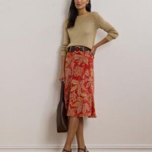 Lauren Ralph Lauren Floral Red and Pink Maxi Skirt plus size 16 18